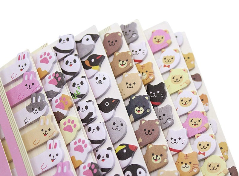 FMELAH Cute Animals DIY Sticker Bookmarks Memo Pad Sticky Notepaper Sticky Notes Page Flags Self-Stick Tab Bookmark Marker Pad Cartoon Office School Supplies - Image 3